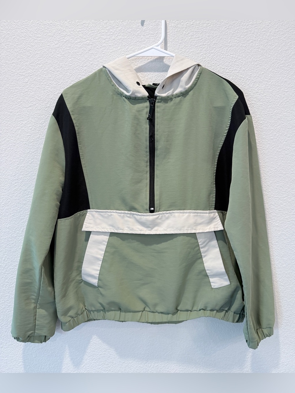 Cotton On Body Colorblock Hooded Anorak S Retro Quarter Zip Windbreaker Boxy fit